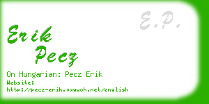 erik pecz business card